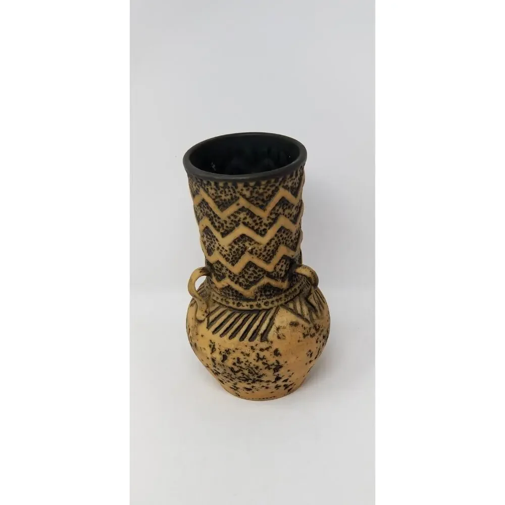 VTG MCM Jasba West Germany Antik Series Art Pottery Vase Zig Zag 151/21